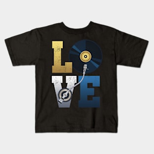 Vinyl Love Retro Record Collector Vintage Music Kids T-Shirt